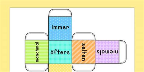 Adverbs of Frequency Dice Net German (teacher made) - Twinkl