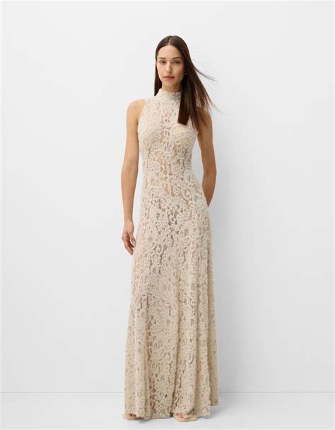 Textured maxi dress - Women | Bershka