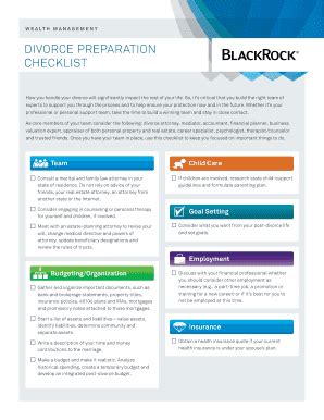 DIVORCE PREPARATION CHECKLIST - BlackRock - Fill and Sign Printable ...