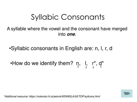 Image result for Syllabic Consonants Examples