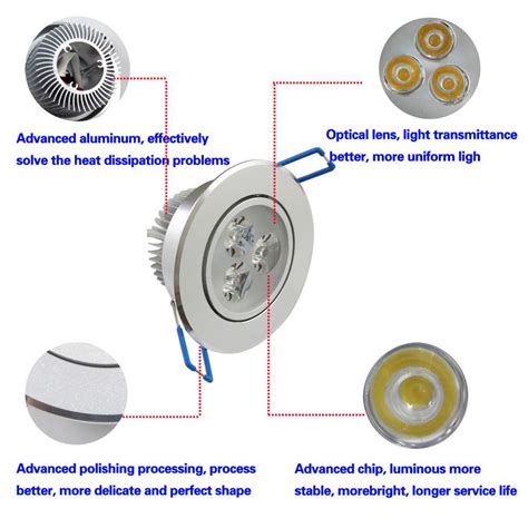 Buy 3W Dimmable LED Recessed Ceiling Downlight Lamp Spotlight with ...