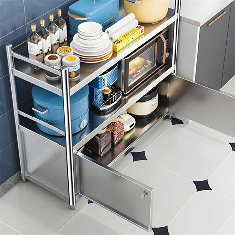 Industrial Stainless Steel Baker's Rack with Cabinets Silver Baker's ...