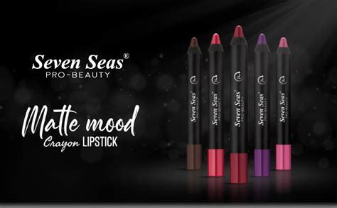 Buy Seven Seas Matte Mood Non Transfer Crayon Lip Color With Sharpner ...