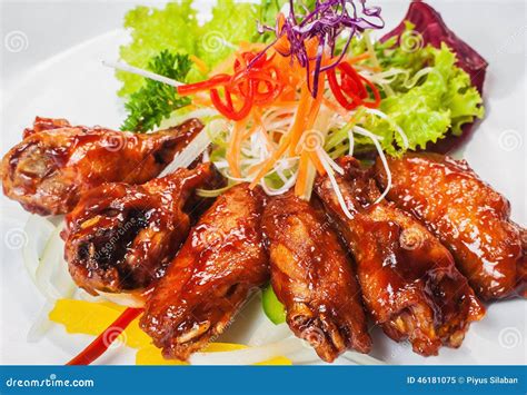 Chicken Wings with Barbecue Sauce Stock Image - Image of meat, baked ...