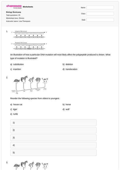 50+ Biology worksheets for Class 10 on Wayground | Free & Printable