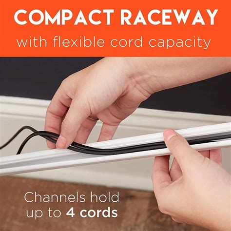 Buy ECHOGEAR On-Wall Cable Raceway Kit in Black for Hiding Up to 4 ...