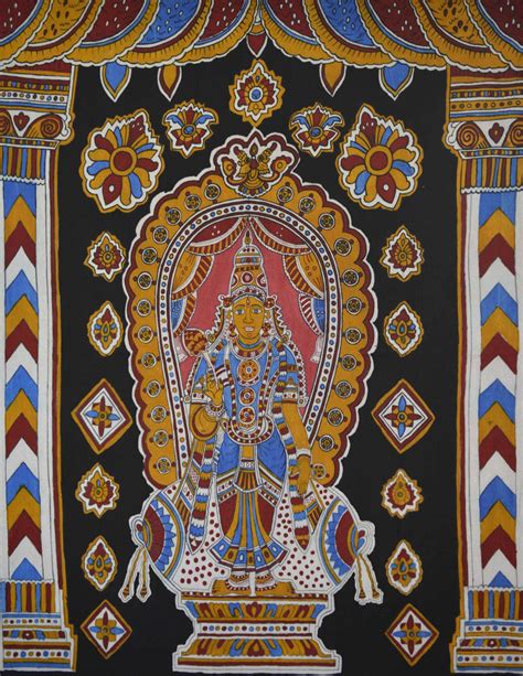 Handpainted Kalamkari Goddess Amman- Wall Hanging