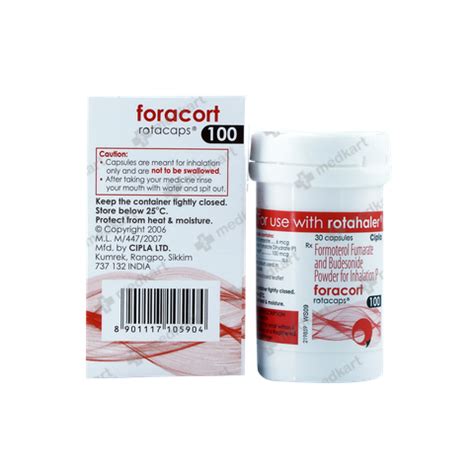 FORACORT 100MCG ROTACAP 30'S, Price, Composition & Generic Alternatives ...