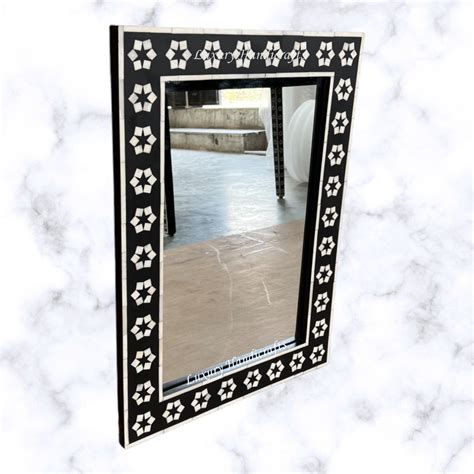 Black Bone Inlay Zahra Mirror – Luxury Handicrafts