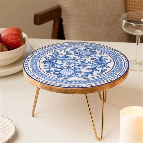 RITUALISTIC Holland Wooden Cake Stand with Metal Legs | Elegant Cake ...