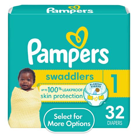Pampers Swaddlers Baby Diapers Size 1, 32 Count (Select for More ...
