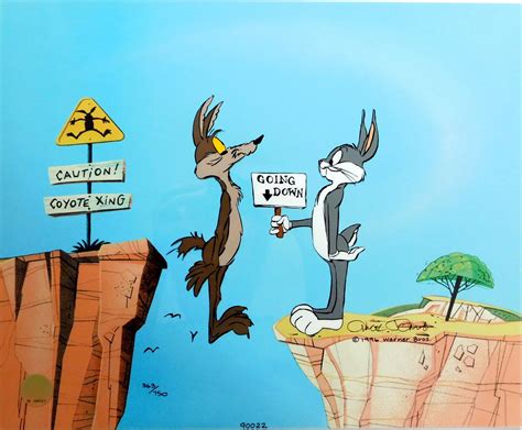 Bugs Bunny Wile Coyote Chuck Jones Cel Signed Looney Tunes Art Cel ...