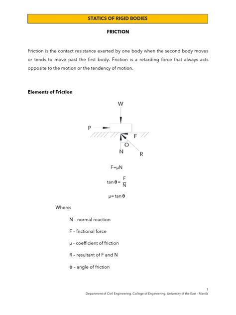 Analysis of Static Friction in Rigid Bodies | PDF | Friction | Physical ...