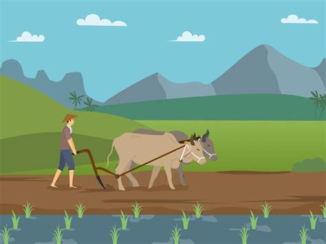 Plowing | Premium Vector