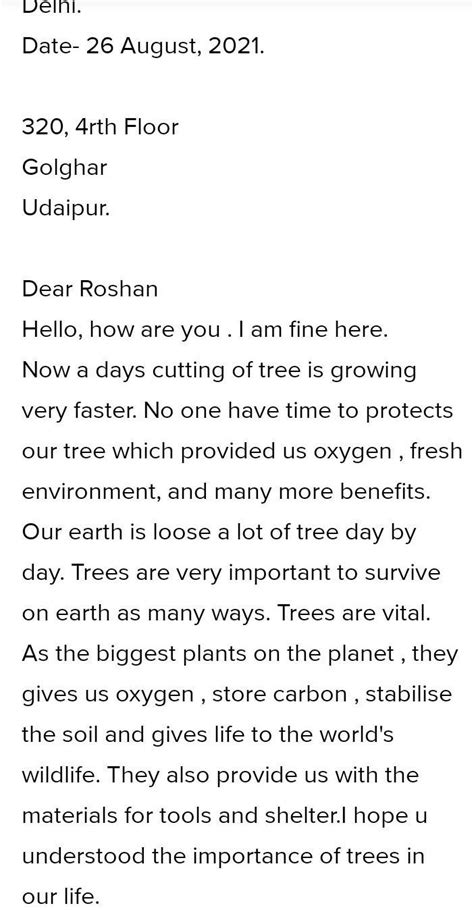 Q-10 Write a letter to your friend explaining him the importance of ...