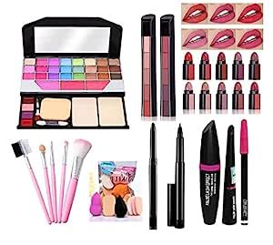 Buy LYF TYA 6155 Multicolor Makeup Kit with 5 Pink Makeup Brushes, (Red ...