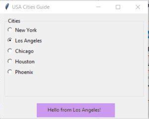 Python Radio Buttons Tkinter 的图像结果