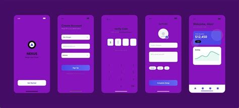 Modern mobile app ui screens account creation verification and ...
