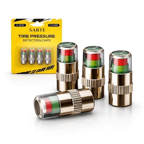SARTE Car Tyre Pressure Indicator Valve Caps for Bikes & Cars Visual ...