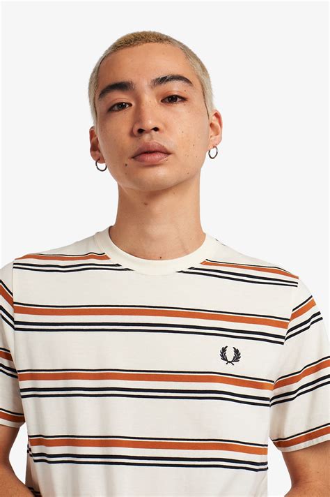 Fine Stripe T-Shirt - Ecru | Men's T-Shirts | Designer T-Shirts for Men ...