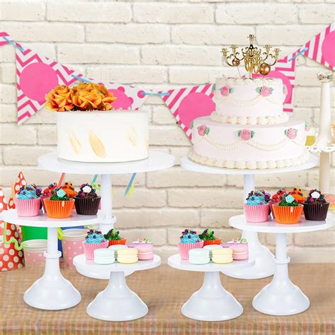 Umigy 6 Pcs White Cake Stand Sets for Dessert Table India | Ubuy