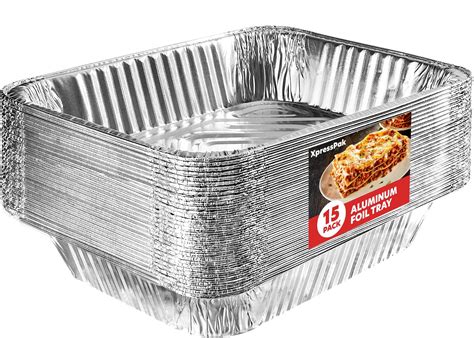 XpressPak Large Aluminium Foil Trays - [10-Pack Value] - Disposable ...