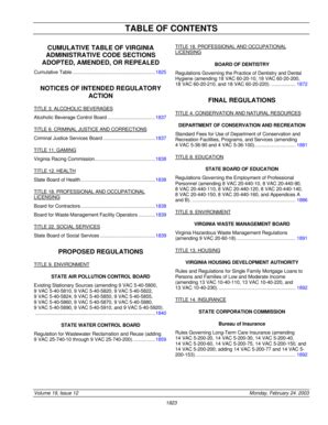 Fillable Online register dls virginia TABLE OF CONTENTS TITLE 18 ...