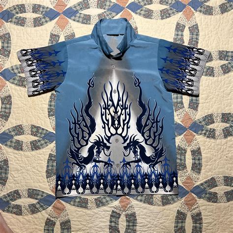JNCO Men's Black and Blue Shirt | Depop