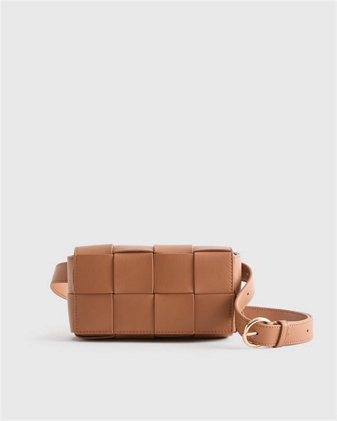 Quince Italian Leather Handwoven Box Belt Bag in Brown | Lyst