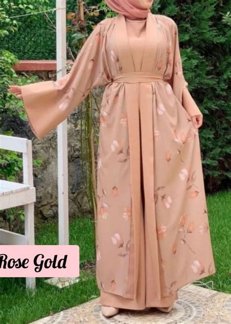Marhaba Double Shrugs Tai dye Abaya ROSE GOLD ( New - launch – Ovais ...