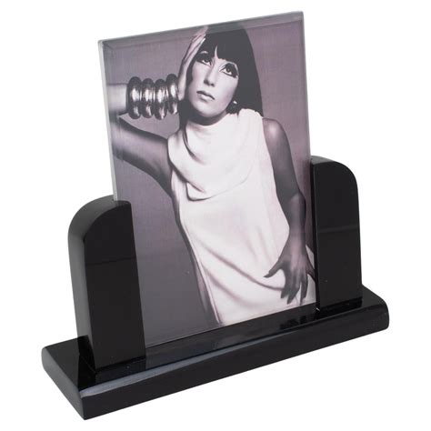 Modernist Black Lucite Picture Frame, Italy 1980s For Sale at 1stDibs