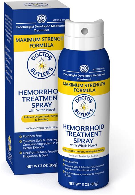 Amazon.com: Doctor Butler's Hemorrhoid Spray - Hemorrhoid Treatment and Medicated Cleansing ... - what doctor treats hemorrhoids