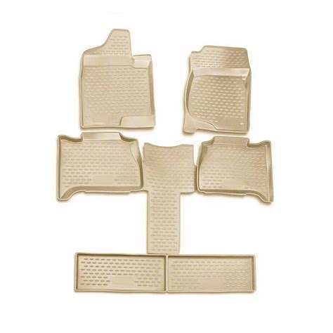 OMAC Tahoe All Weather Molded 3D Front and Rear Floor Liners; Beige ...