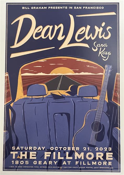 Dean Lewis Concert Poster 2023 F-1784 Fillmore | Visible Vibrations