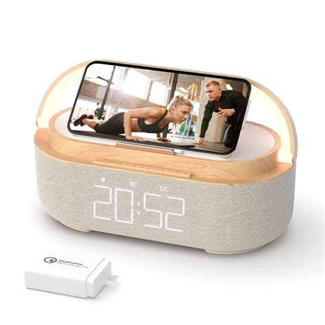 COLSUR Digital Alarm Clock Radio with Wireless Charging, FM Radio with ...