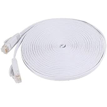 NCElec Weatherproof Flat Cat 6 (Cat6) Ethernet Cable, RJ45 Connector ...