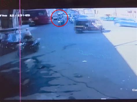 ST bus driver hits moped, flips it over, CCTV