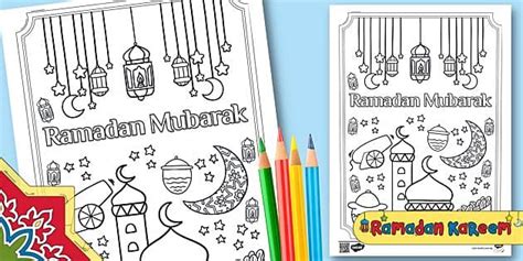 Ramadan Mubarak Doodle Colouring Page (teacher made)