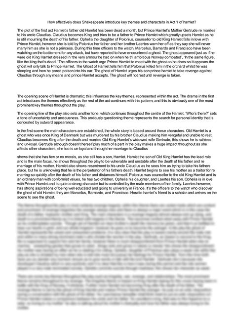 SOLUTION: How effectively does shakespeare introduce key themes and ...