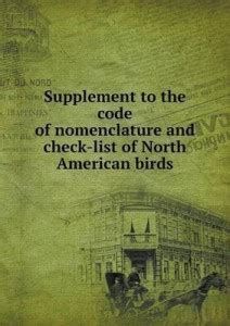 Supplement to the code of nomenclature and check-list of North American ...