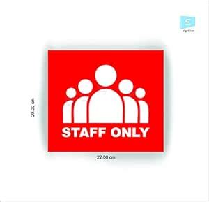 SIGN EVER Staff Only Stickers Office Bank Factory Restaurant Hospital ...