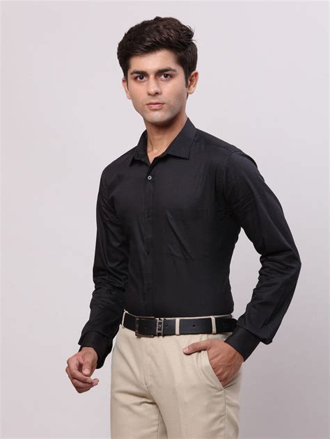 Park Avenue Black Structure Slim Fit Cotton Blend Formal Shirt – MyRaymond