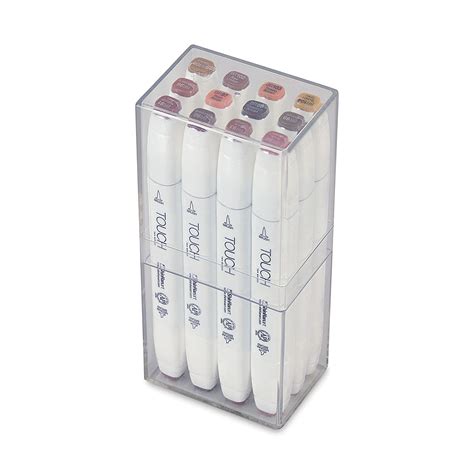 Shinhan Touch Twin Brush Markers - Set of 12, Warm Greys, Color: Brown ...