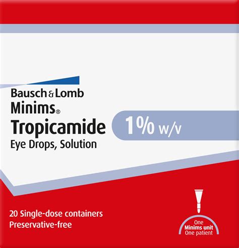 MINIMS Single Dose Eye Drops Tropicamide 1.0% - 20 - Ashtons