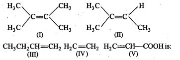 The correct order of relative rates of catalytic hydrogenation is:
