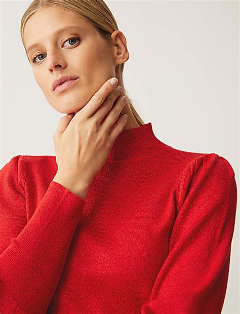 Buy Sparkly Funnel Neck Jumper at Marks & Spencer