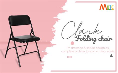 MBTC Clark Seat and Back Cushion Folding Chair (Carbon Steel) (Black ...