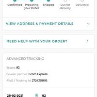 Bewakoof Brands — Product shipped but not delivered yet.