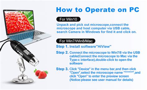 Tobo USB Microscope Camera 40X to 1000X, Cainda Digital Microscope with ...