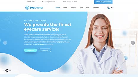 Free Optician WordPress Theme For Optical Store Websites.